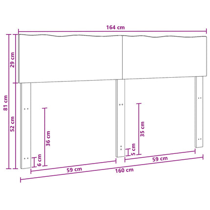 Sengegavl med naturkant ROSTOCK Naturfarvet 160 cm