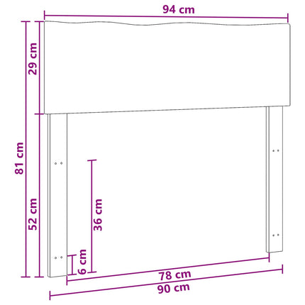 Sengegavl med naturkant ROSTOCK Mørk Brun 90 cm