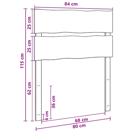 Sengegavl med levende kant ROSTOCK Naturfarvet 80 cm