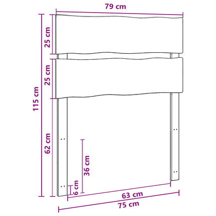 Sengegavl med levende kant ROSTOCK Naturfarvet 75 cm