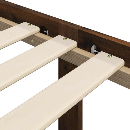 Enkelt Sengebund med Hovedgærde ROSTOCK Mørk Brun 90 x 190 cm