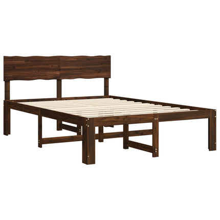 Dobbelt Sengestel med Hovedgærde ROSTOCK Mørk Brun 135 x 190 cm