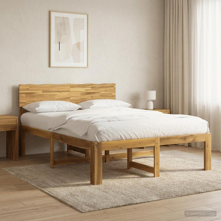 Dobbelt Sengestel med Hovedgærde ROSTOCK Hvid 140 x 190 cm