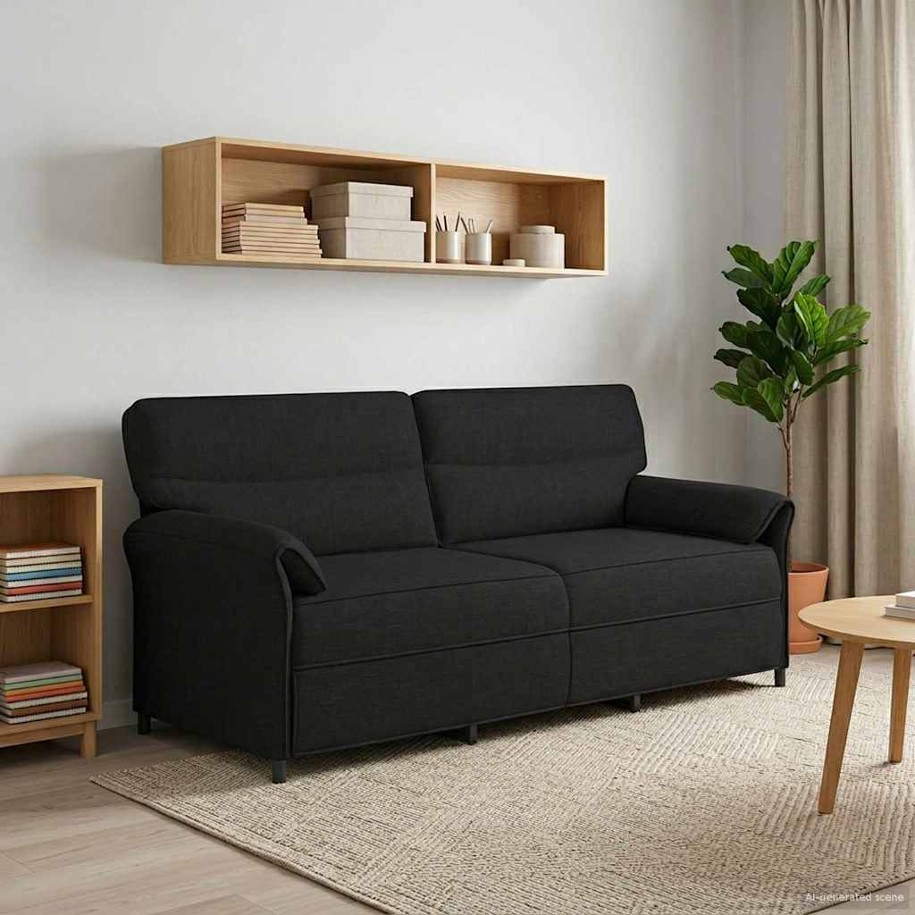 3-personers sofa Sort 198 x 83 x 95 cm Stof