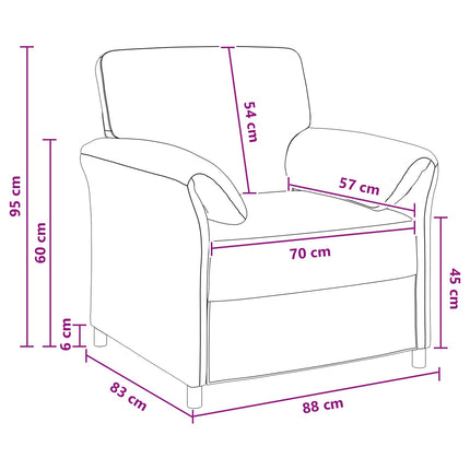 1-personers sofa Lyserød 88 x 83 x 95 cm Fløjl