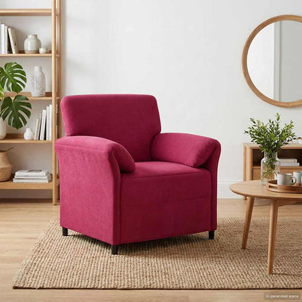 1-personers sofa Vinrød 88 x 83 x 95 cm Fløjl