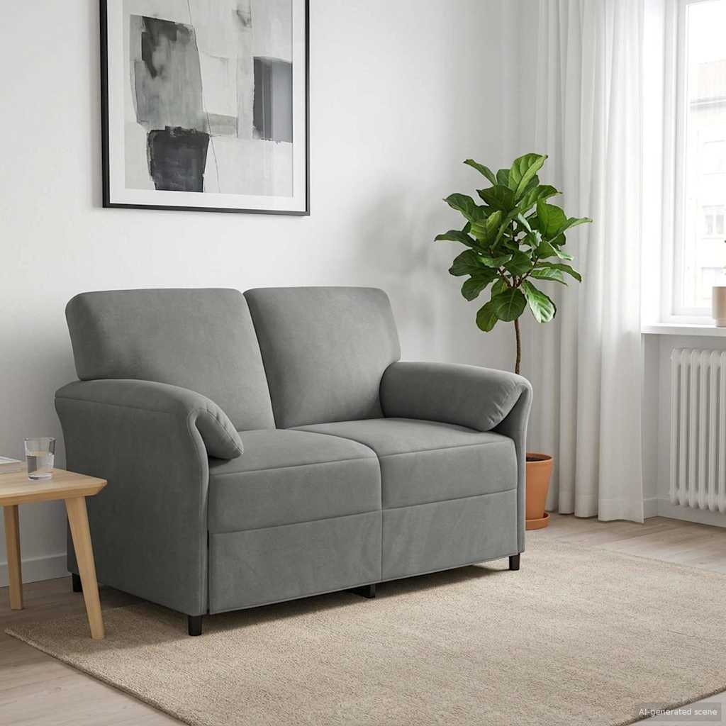 2-personers sofa Mørkegrå 138 x 83 x 95 cm Fløjl billede