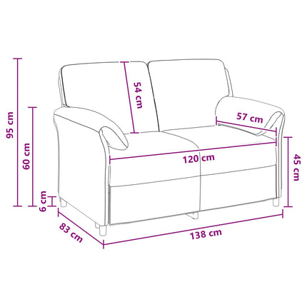 2-personers sofa Lyserød 138 x 83 x 95 cm Fløjl
