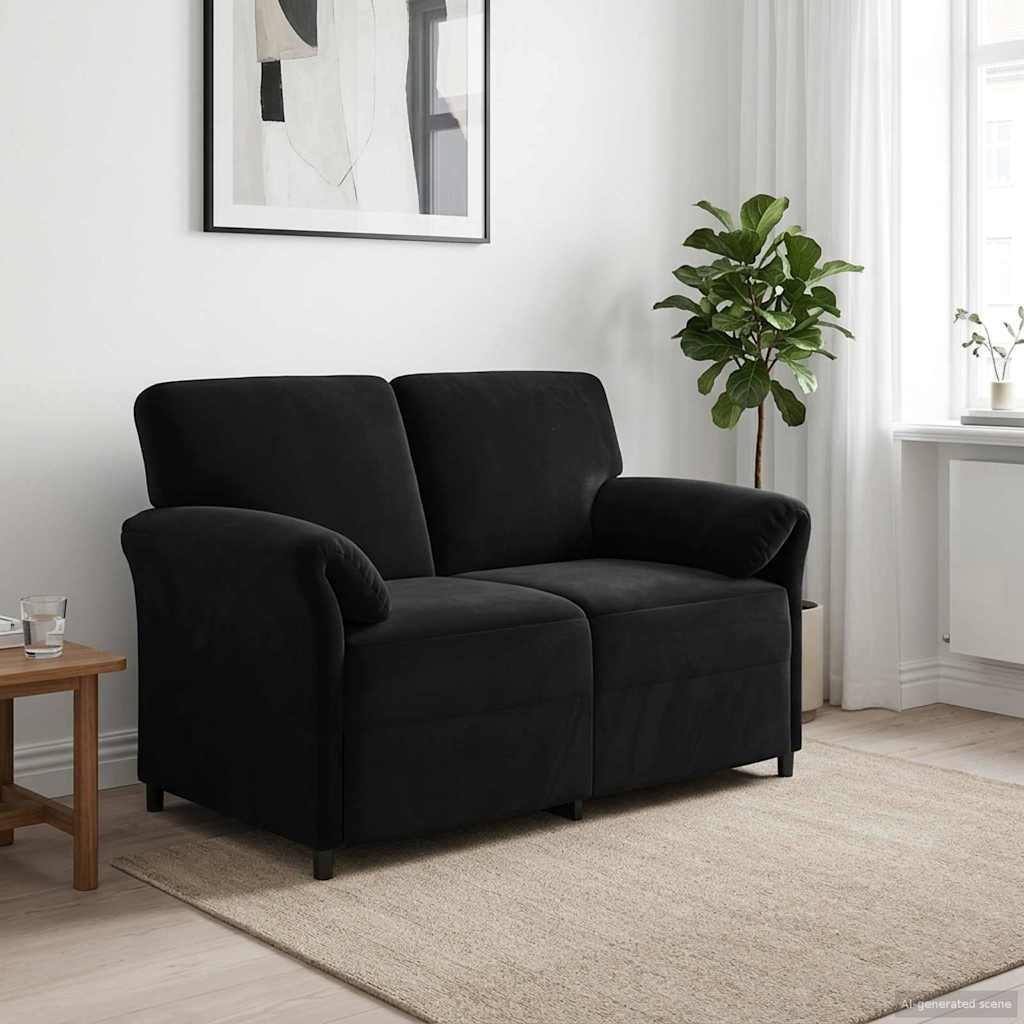 2-personers sofa Sort 138 x 83 x 95 cm Fljl
