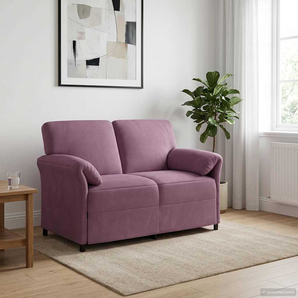 2-personers sofa Lilla 138 x 83 x 95 cm Fløjl billede