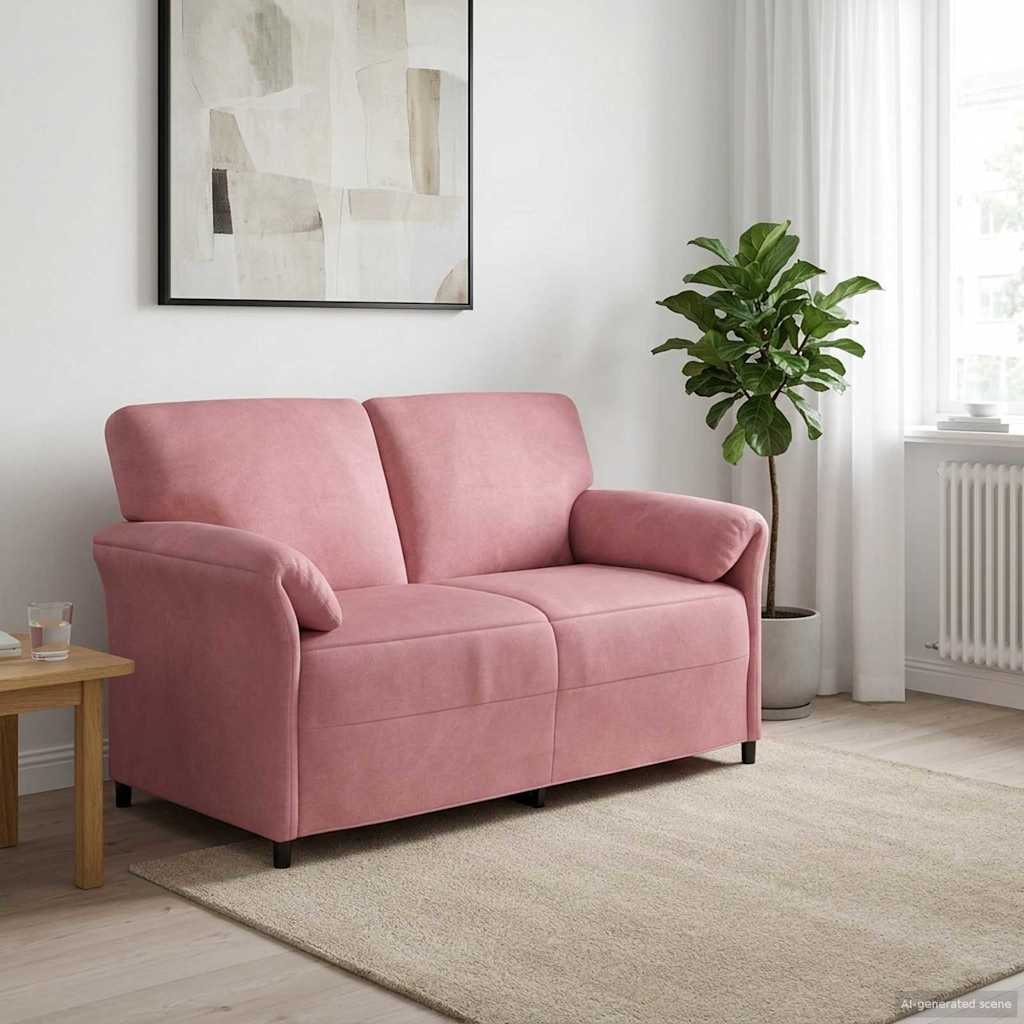 vidaXL 2-personers sofa Lyserød 158 x 83 x 95 cm Fløjl