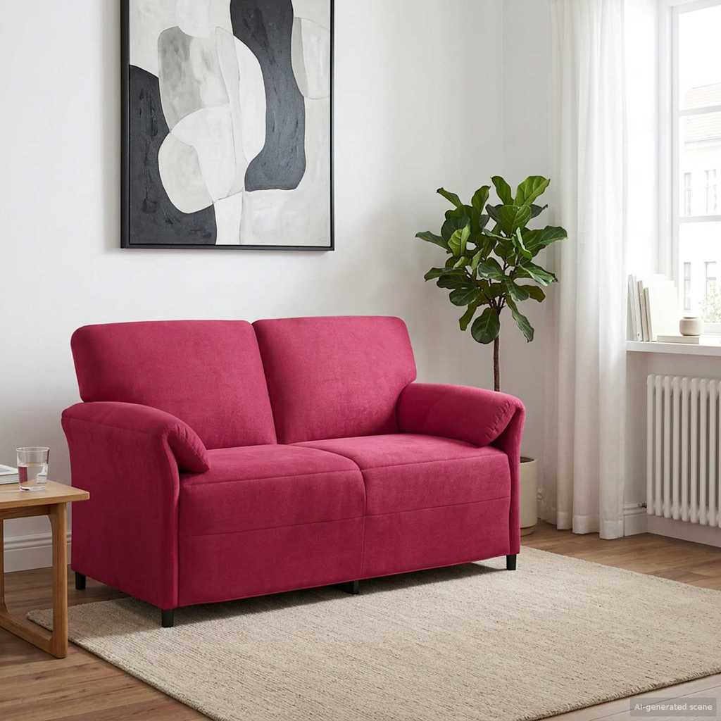 2-personers sofa Vinrød 158 x 83 x 95 cm Fløjl billede
