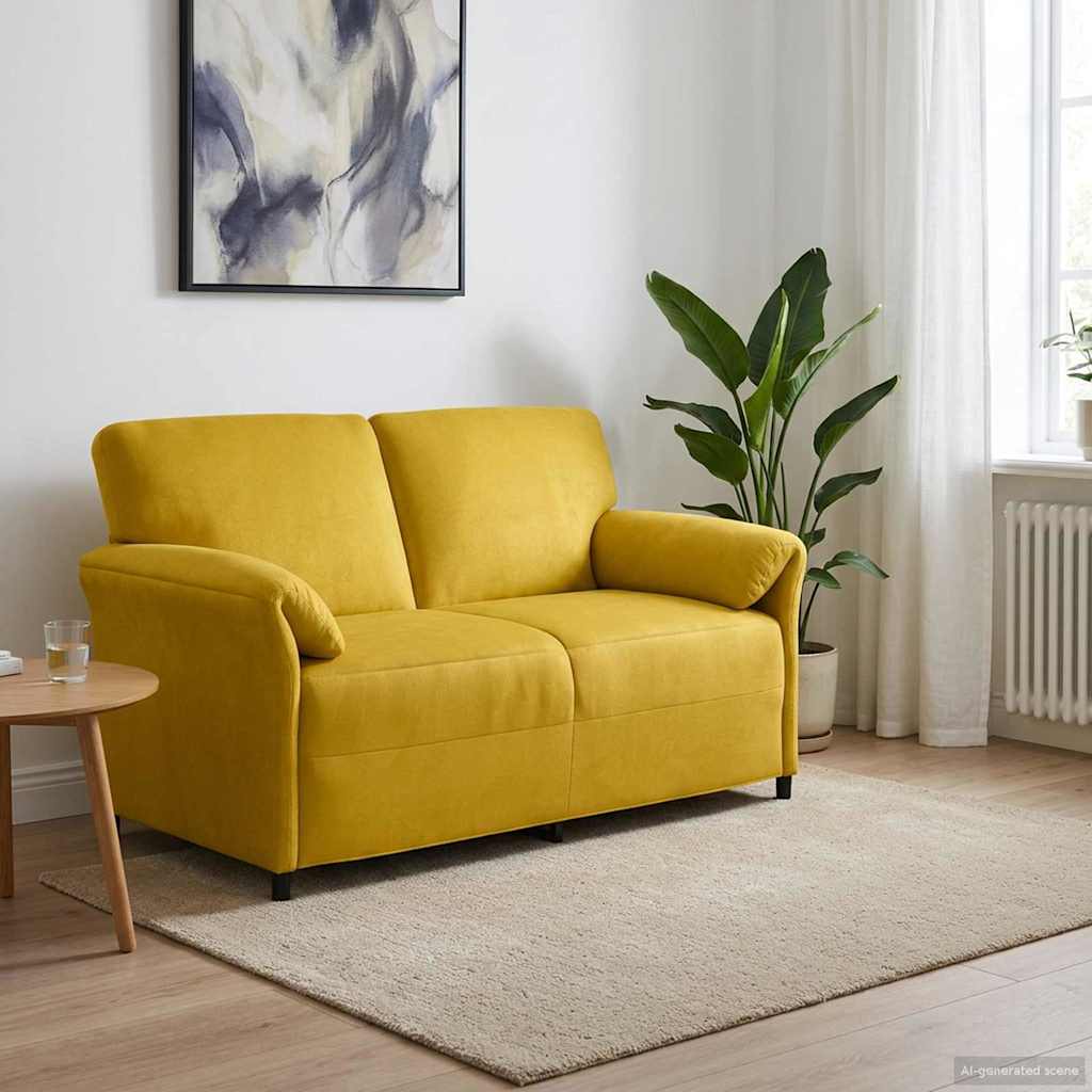2-personers sofa Gul 158 x 83 x 95 cm Fløjl billede