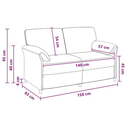 2-personers sofa Lilla 158 x 83 x 95 cm Fløjl