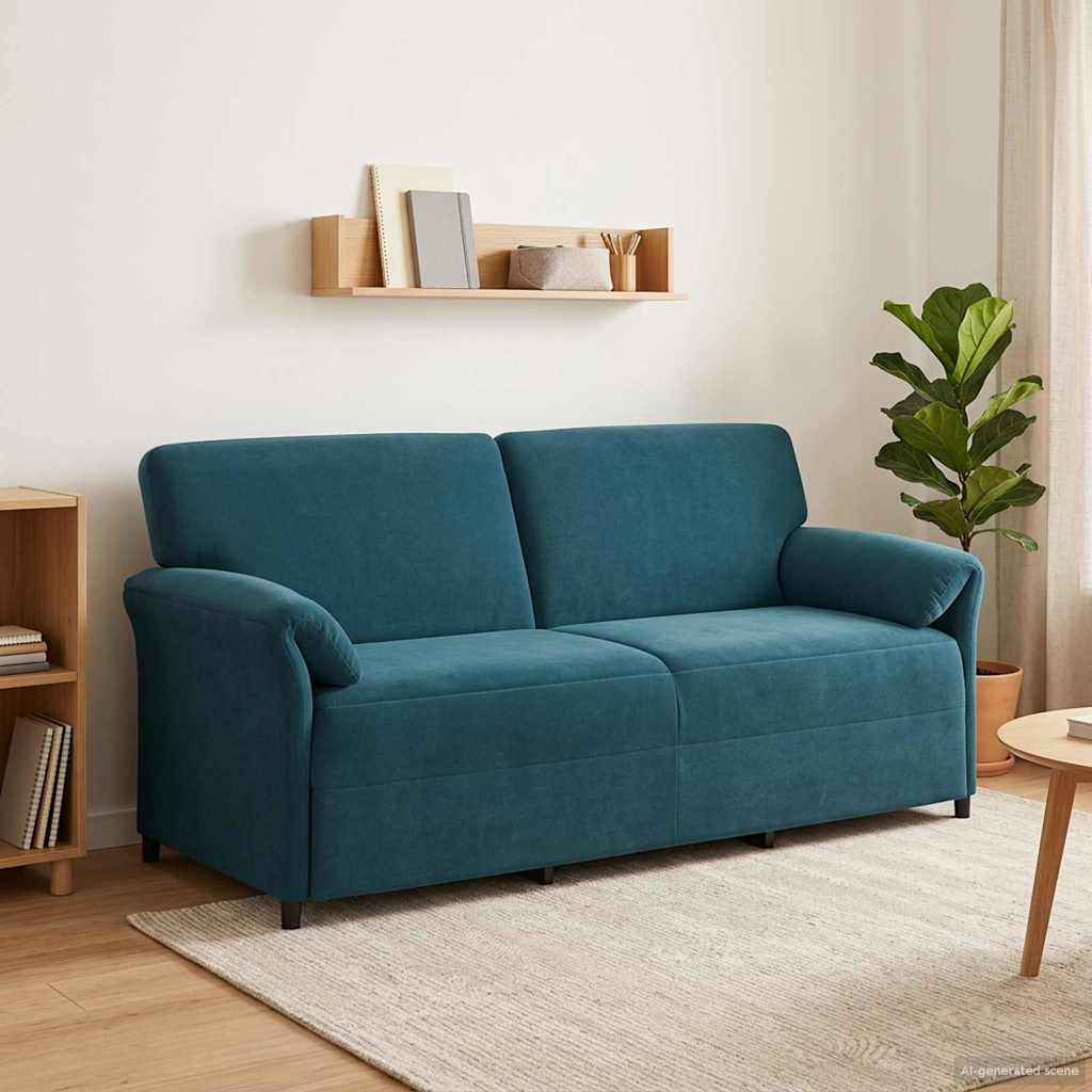 3-personers sofa Blå 198 x 83 x 95 cm Fløjl