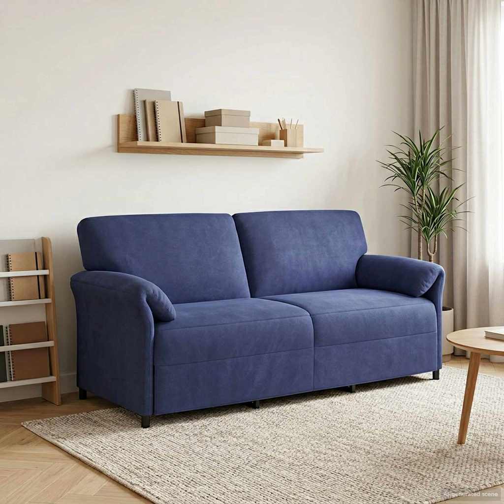 vidaXL 3-personers sofa Politi blå 198 x 83 x 95 cm Fløjl