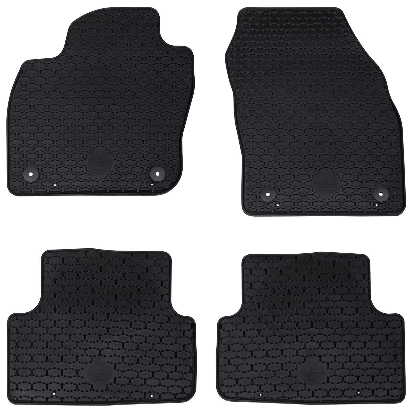 Bilmåtte 4 pcs Sort passer til VW T-CROSS 2019- Gummi billede