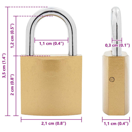 U-lås med nøgler 2 pcs Messing Jern