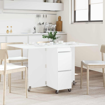 Spisebord 140 x 80 x 77 cm Konstrueret træ Hvid Rektangulær