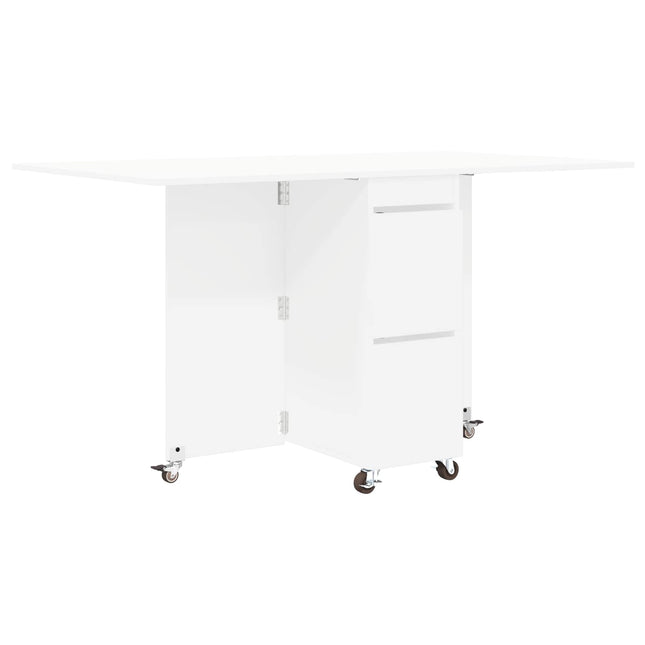 Spisebord 140 x 80 x 77 cm Konstrueret træ Hvid Rektangulær