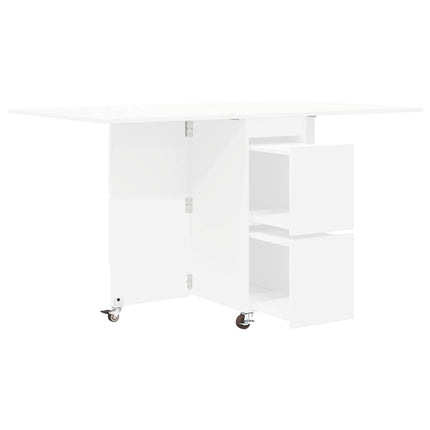 Spisebord 140 x 80 x 77 cm Konstrueret træ Hvid Rektangulær