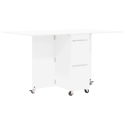Spisebord 140 x 80 x 77 cm Konstrueret træ Hvid Rektangulær