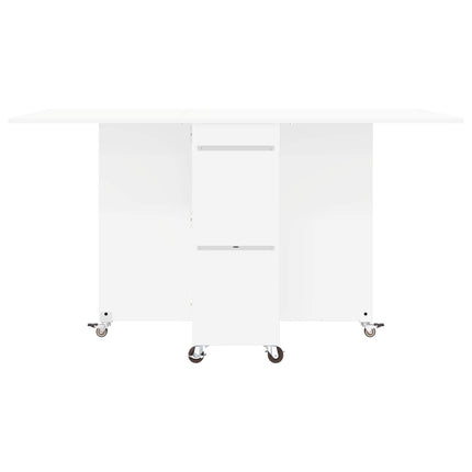 Spisebord 140 x 80 x 77 cm Konstrueret træ Hvid Rektangulær