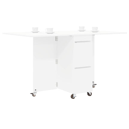 Spisebord 140 x 80 x 77 cm Konstrueret træ Hvid Rektangulær