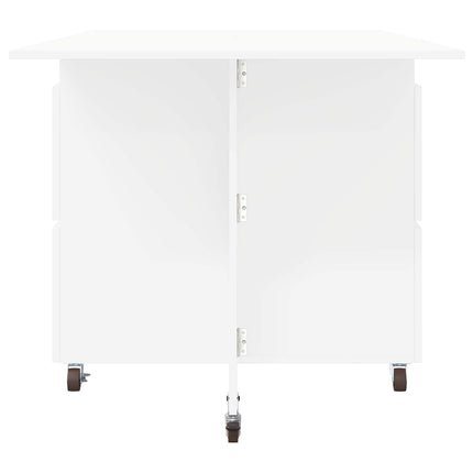 Spisebord 140 x 80 x 77 cm Konstrueret træ Hvid Rektangulær