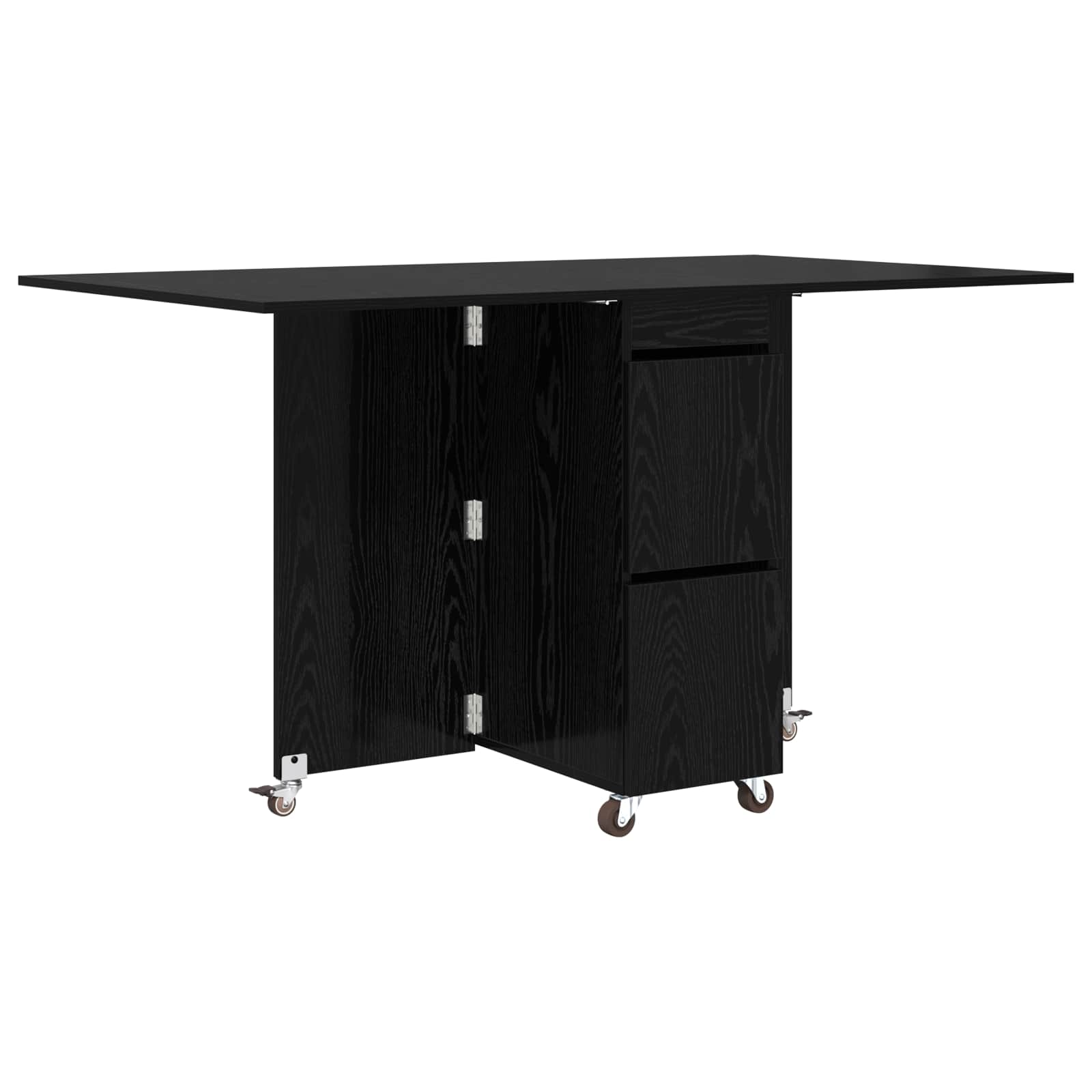 Spisebord 2 pcs 140 x 80 x 77 cm Konstrueret træ Sort eg