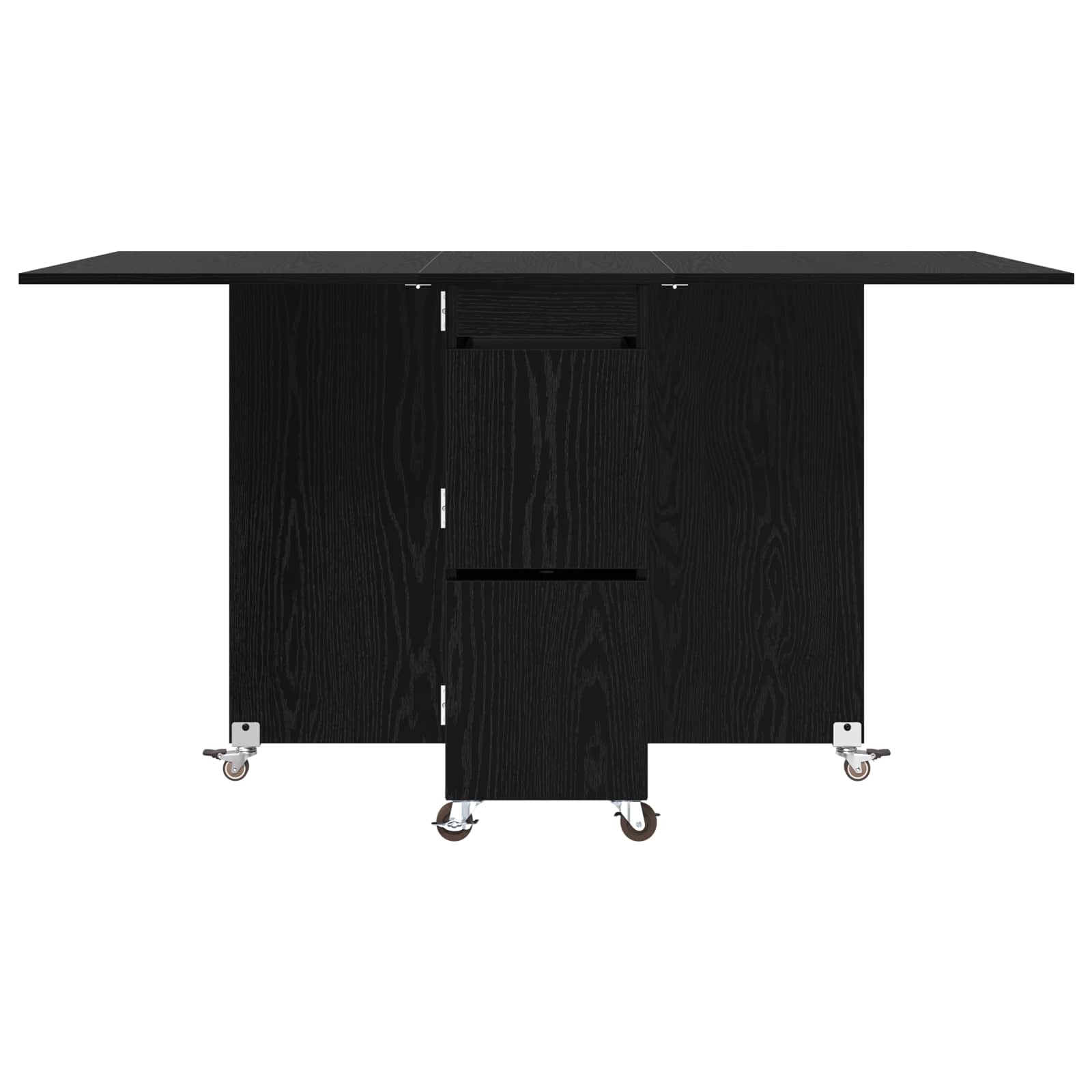 Spisebord 2 pcs 140 x 80 x 77 cm Konstrueret træ Sort eg