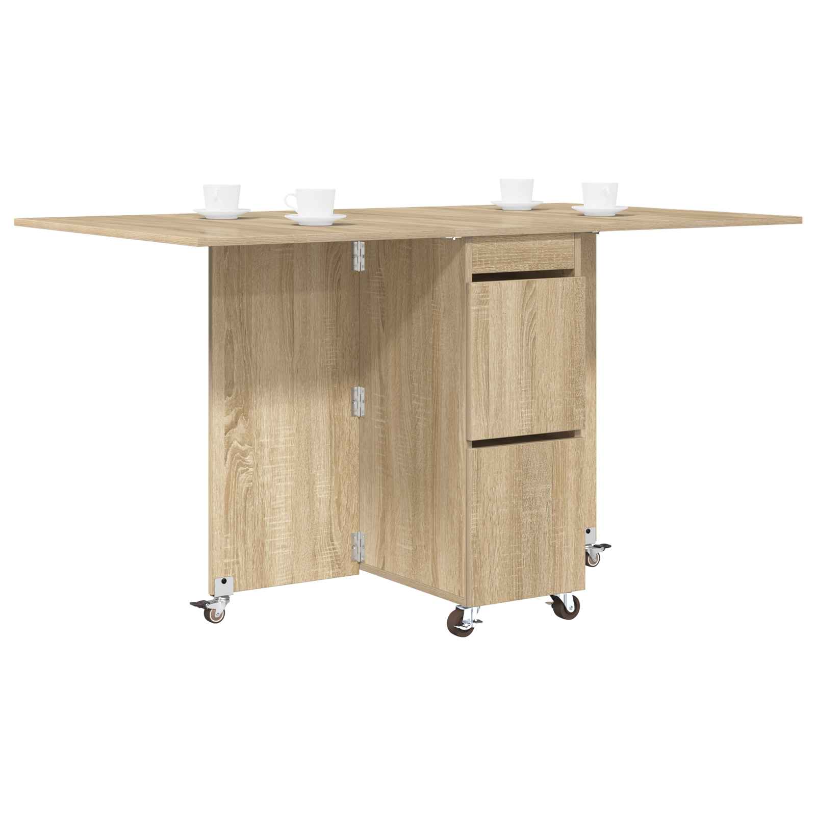 Spisebord 2 pcs 140 x 80 x 77 cm Konstrueret træ Sonoma-eg