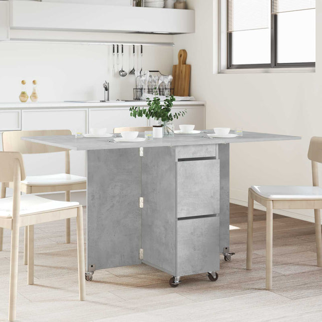 Spisebord 140 x 80 x 77 cm Konstrueret træ Betongrå Rektangulær