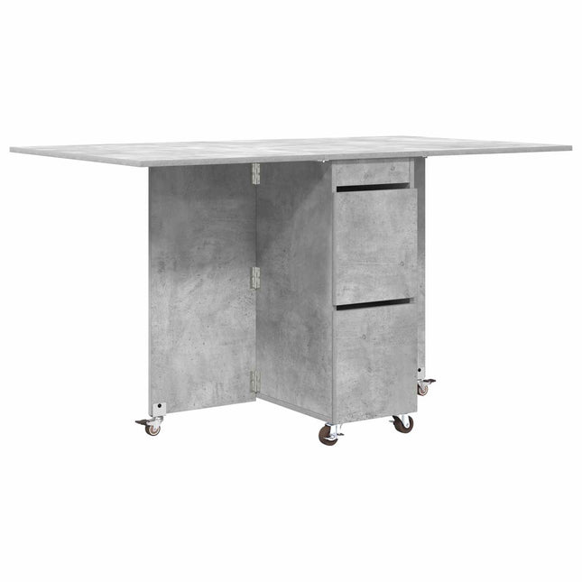 Spisebord 140 x 80 x 77 cm Konstrueret træ Betongrå Rektangulær