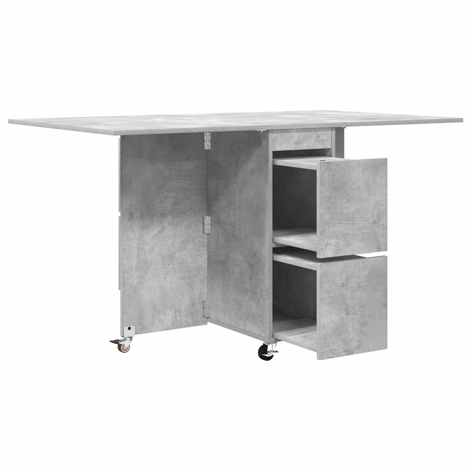 Spisebord 2 pcs 140 x 80 x 77 cm Konstrueret træ Betongrå