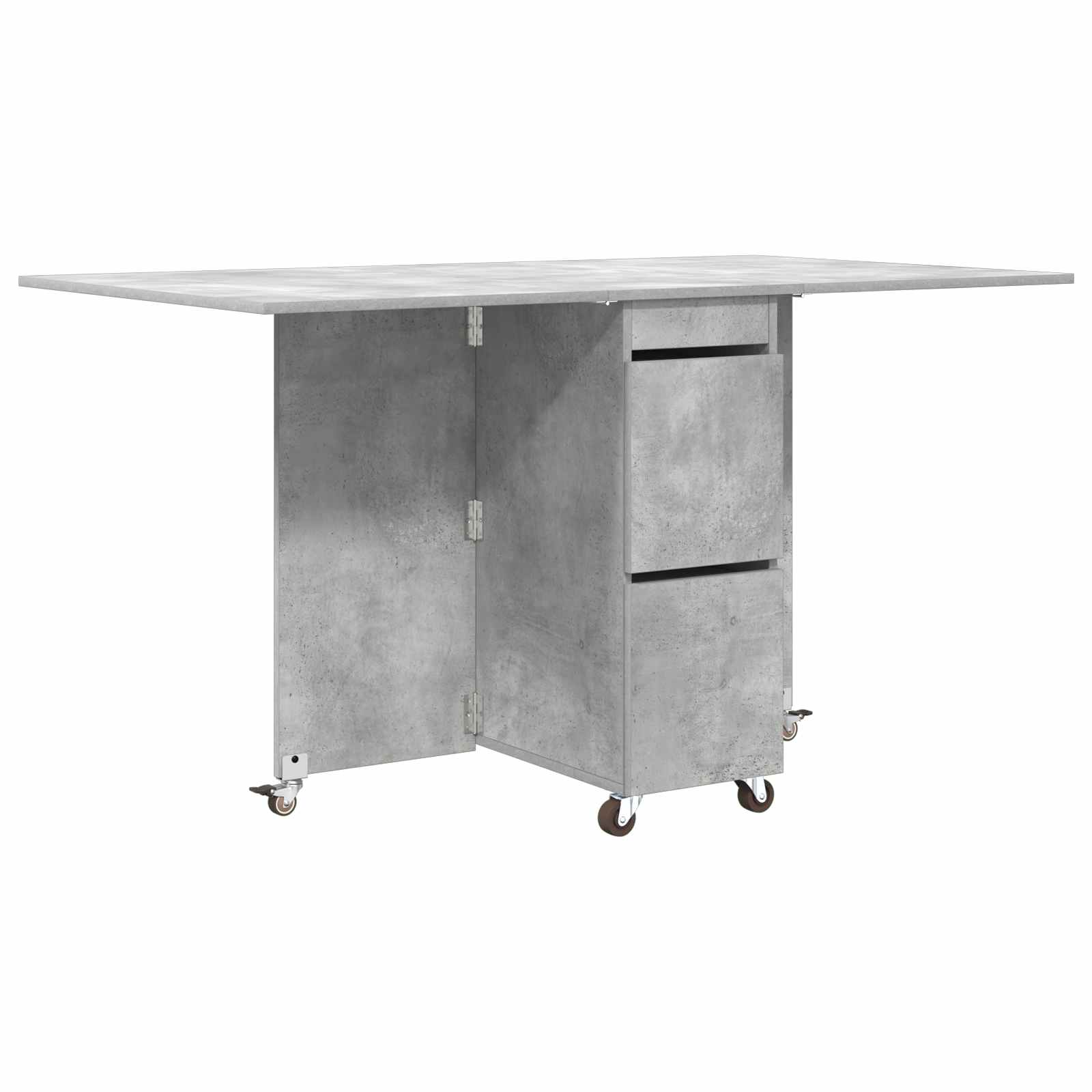 Spisebord 2 pcs 140 x 80 x 77 cm Konstrueret træ Betongrå