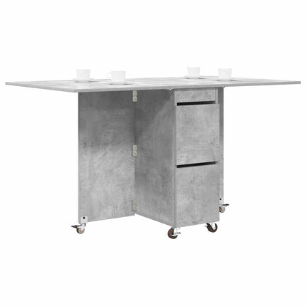 Spisebord 140 x 80 x 77 cm Konstrueret træ Betongrå Rektangulær