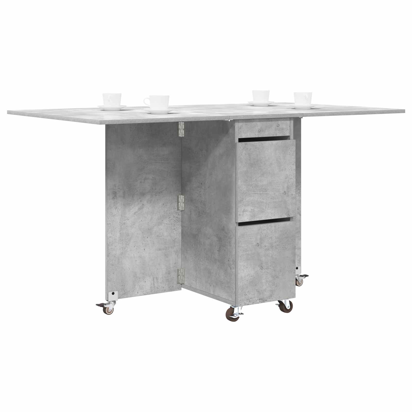 Spisebord 2 pcs 140 x 80 x 77 cm Konstrueret træ Betongrå