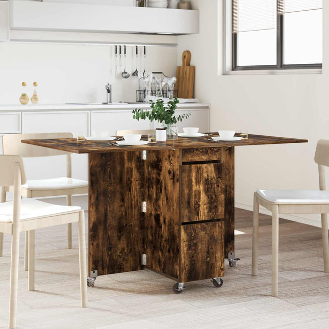 Spisebord 140 x 80 x 77 cm Konstrueret træ Røget eg Rektangulær
