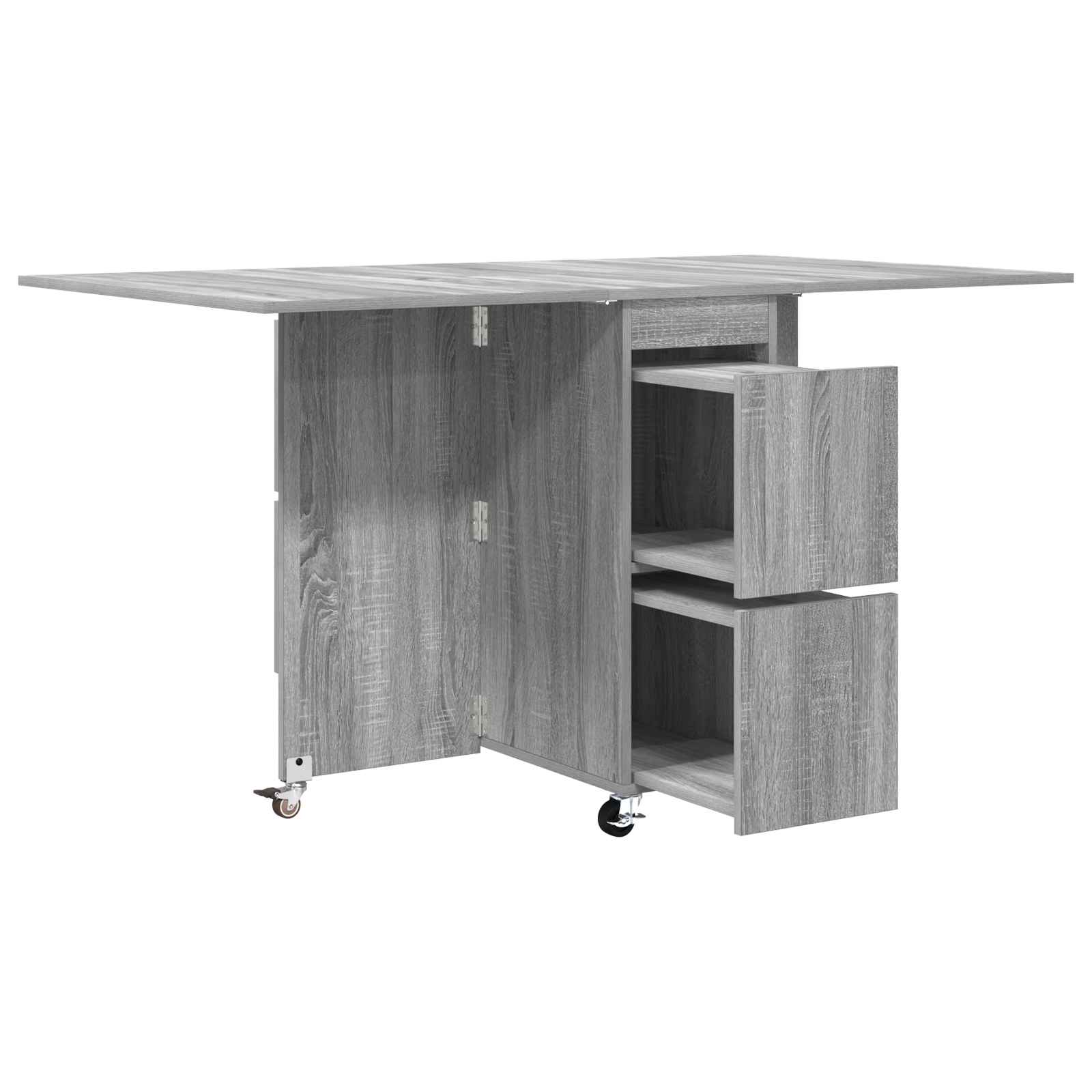 Spisebord 2 pcs 140 x 80 x 77 cm Konstrueret træ Grå Sonoma