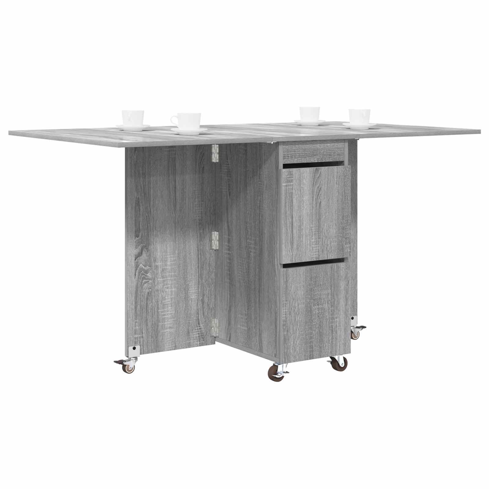 Spisebord 2 pcs 140 x 80 x 77 cm Konstrueret træ Grå Sonoma
