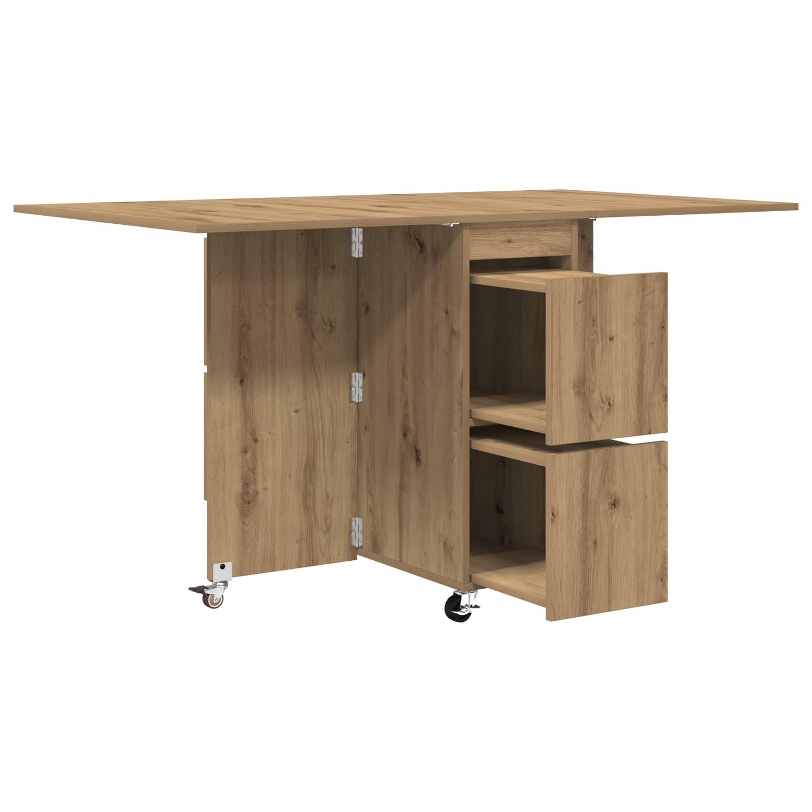 Spisebord 2 pcs 140 x 80 x 77 cm Konstrueret træ Artisan-eg