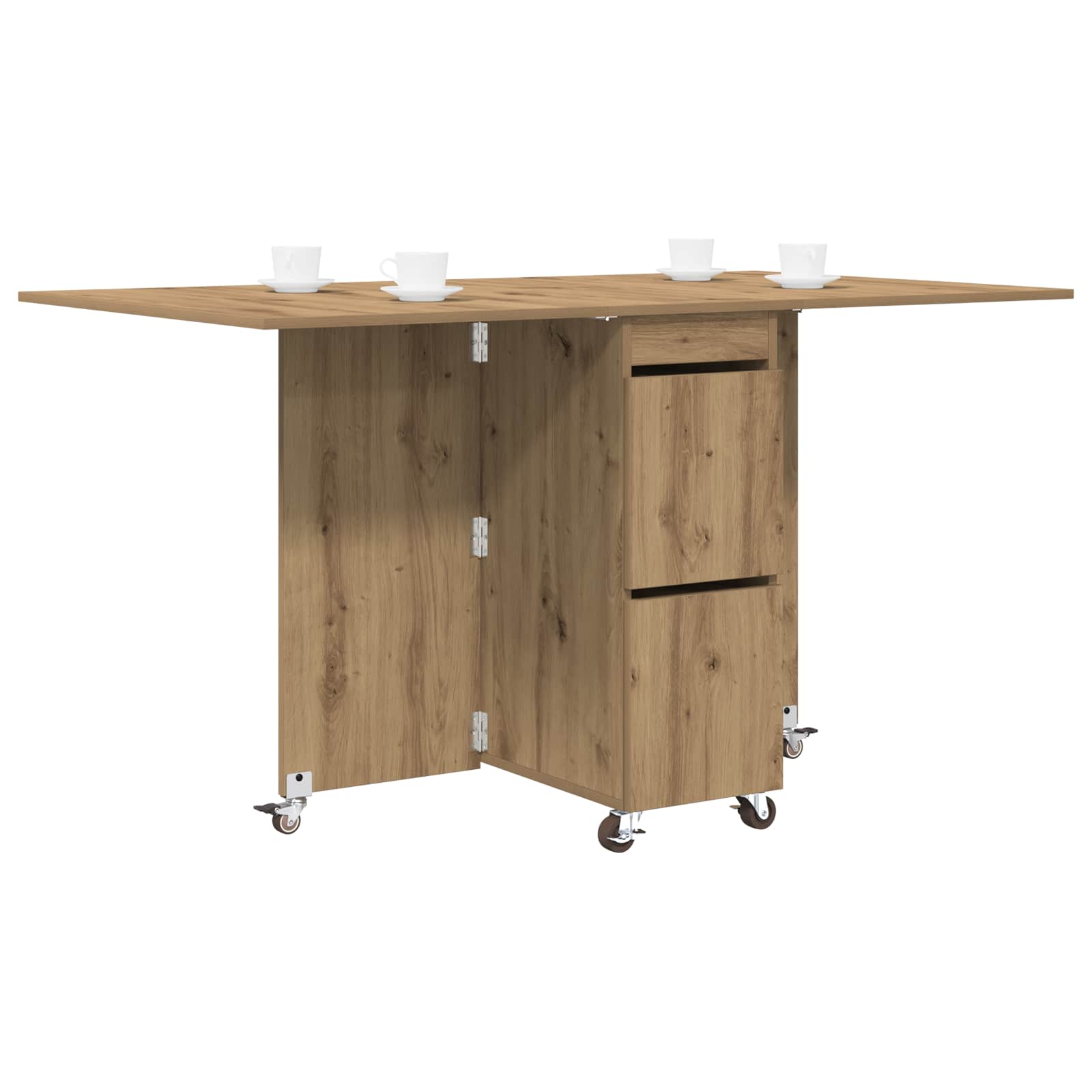Spisebord 2 pcs 140 x 80 x 77 cm Konstrueret træ Artisan-eg