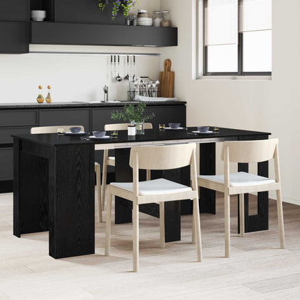 Spisebord 180 x 85 x 75 cm Konstrueret træ Sort eg Rektangulær