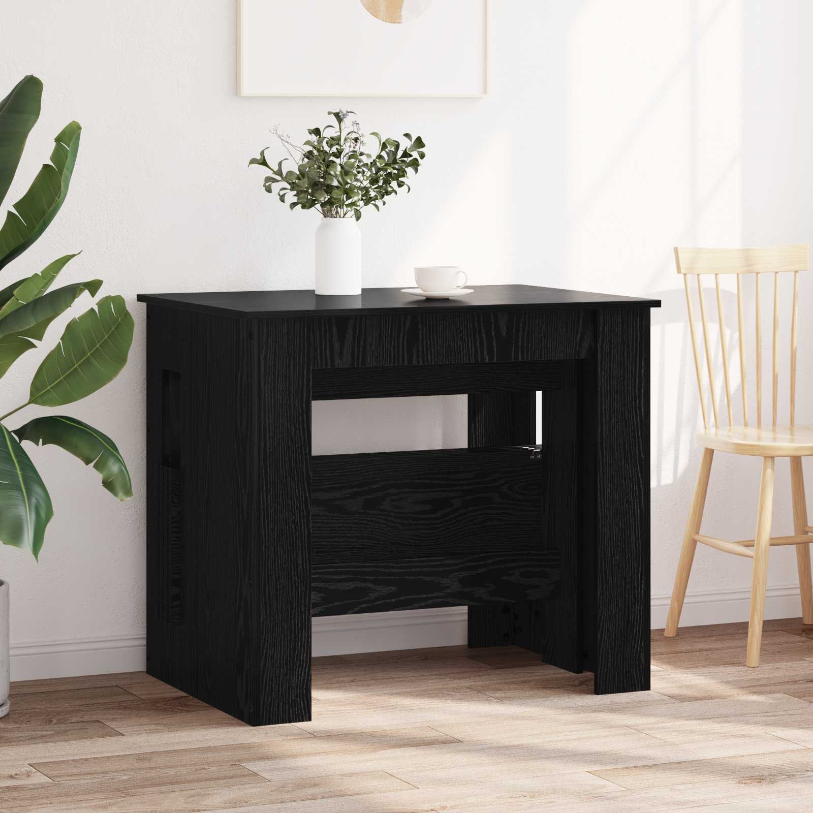 Spisebord 180 x 85 x 75 cm Konstrueret træ Sort eg Rektangulær