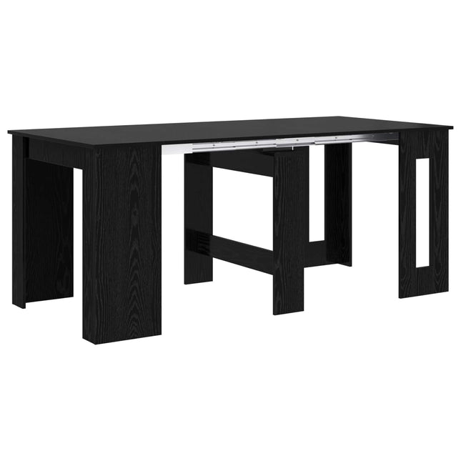 Spisebord 180 x 85 x 75 cm Konstrueret træ Sort eg Rektangulær