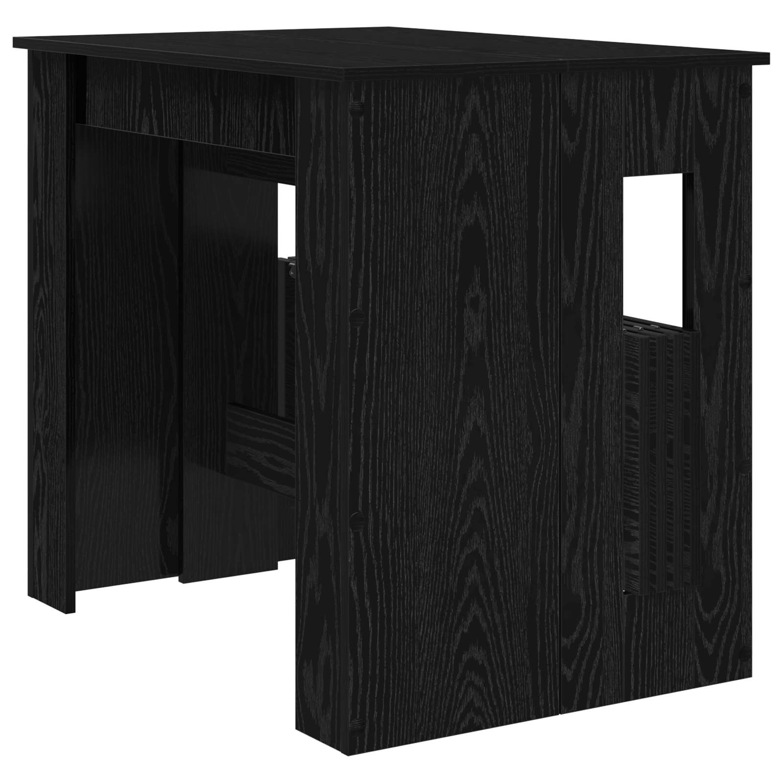 Spisebord 180 x 85 x 75 cm Konstrueret træ Sort eg Rektangulær