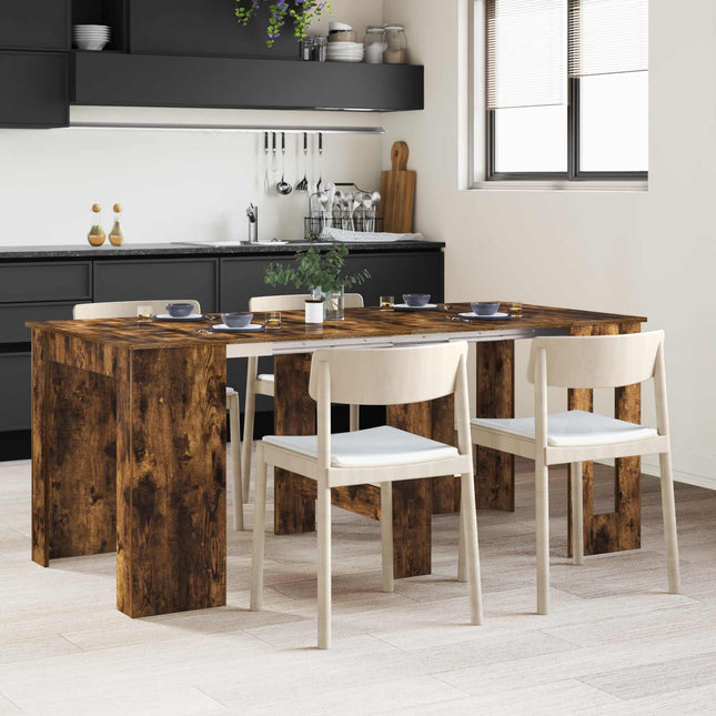 Spisebord 180 x 85 x 75 cm Konstrueret træ Røget eg Rektangulær