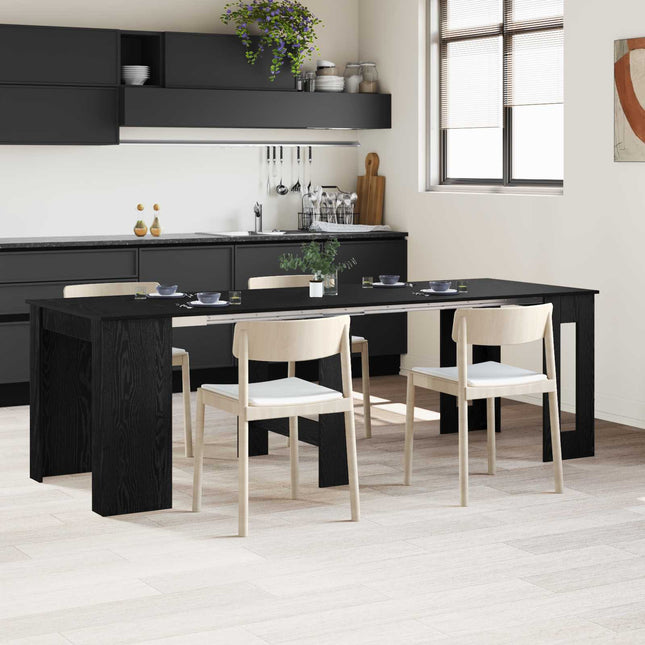 Spisebord 240 x 85 x 75 cm Konstrueret træ Sort eg Rektangulær