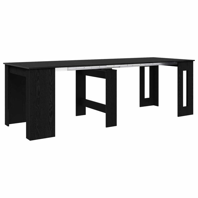 Spisebord 240 x 85 x 75 cm Konstrueret træ Sort eg Rektangulær